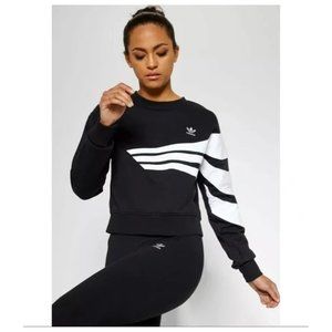 Adidas Originals Sewn Stripe Crop Sweater